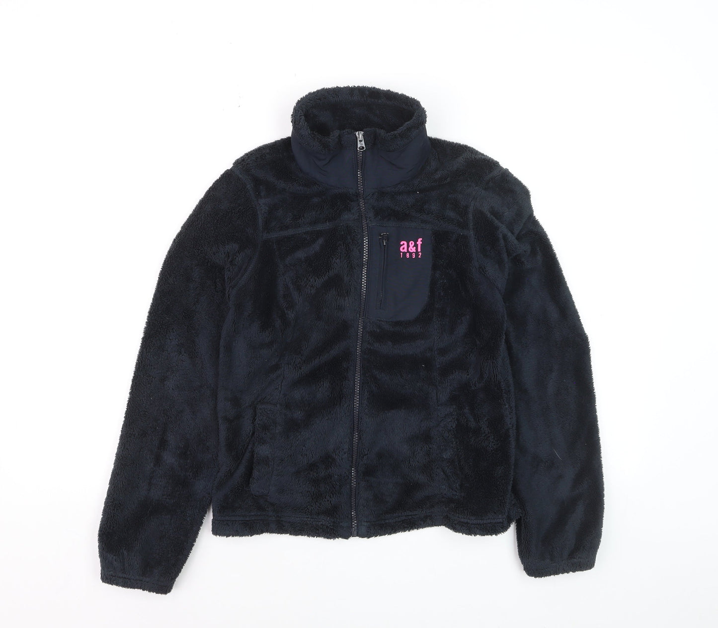 Abercrombie Girls Black XL Full Zip Fleece Hoodie Jacket