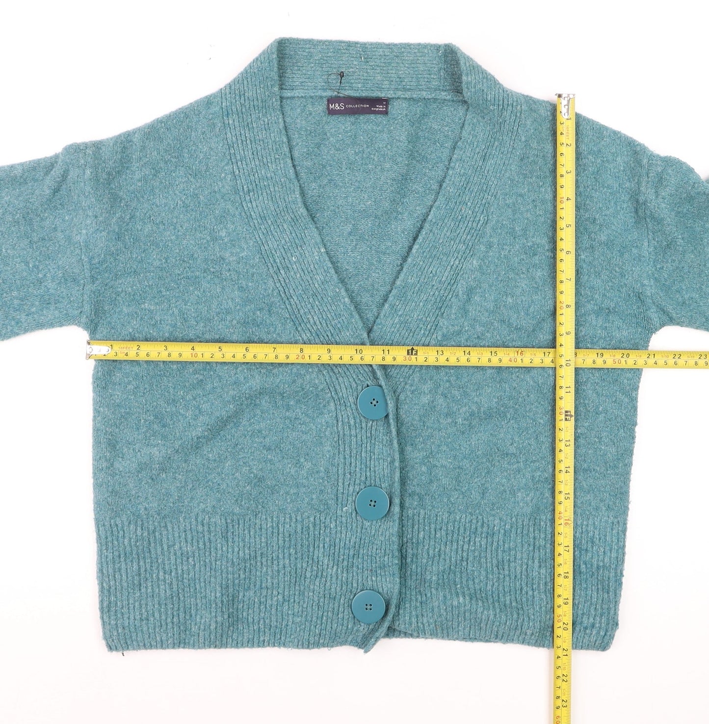 Marks and Spencer Women’s Seafoam Cardigan Medium V-Neck Knit
