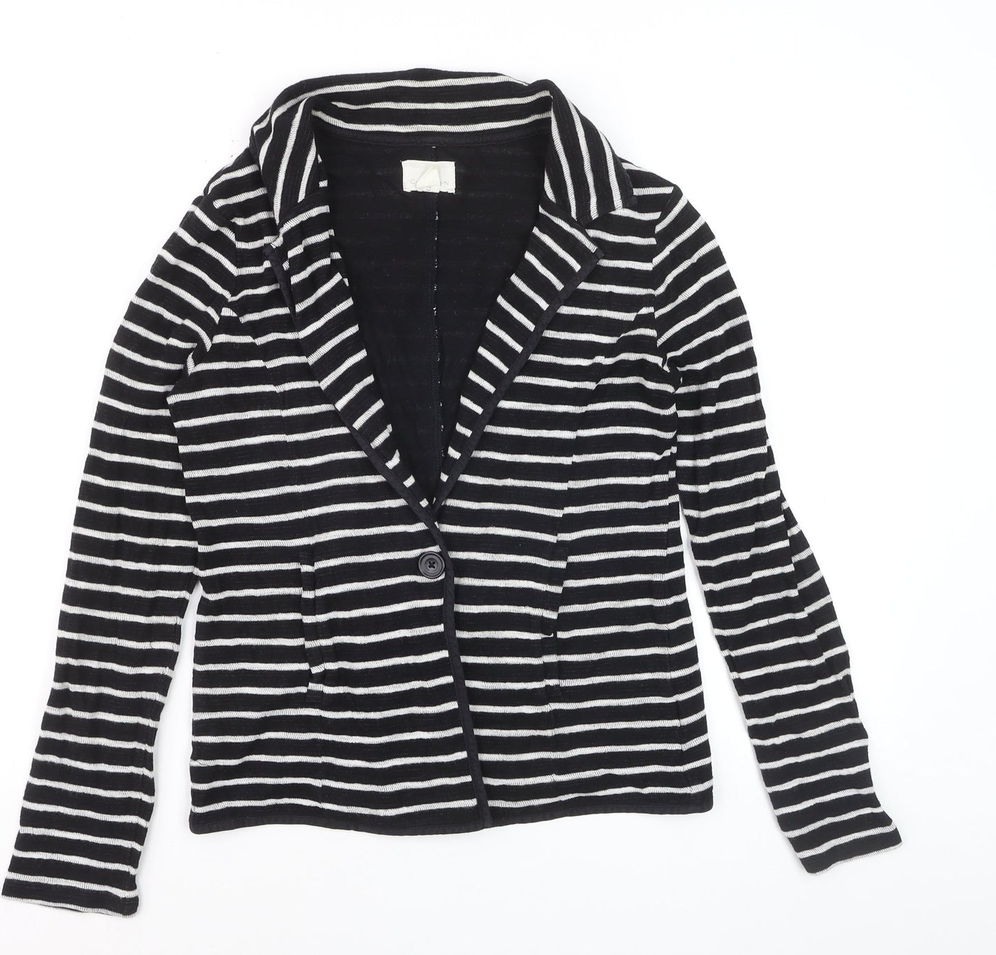 Caslon Women’s Black Striped Knit Blazer Size S Single-Breasted
