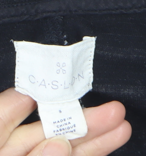 Caslon Women’s Black Striped Knit Blazer Size S Single-Breasted