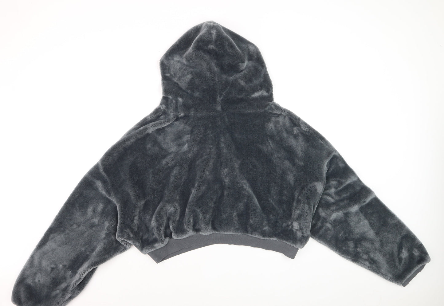 BDG Women’s Grey Cropped Fleece Hoodie Jacket Size M