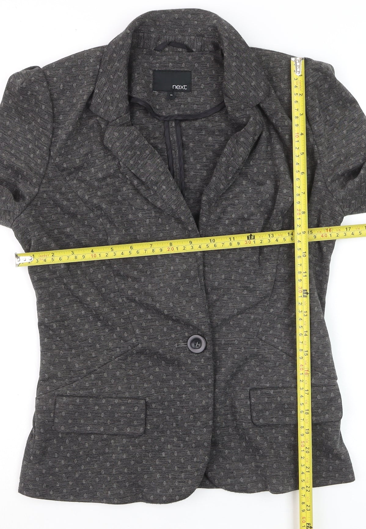 Next Women's Grey Tailored Blazer Jacket Size 10 Slim Fit