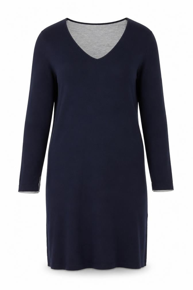 White Stuff Women's Blue V-Neck Knit Sweater Dress Size 14