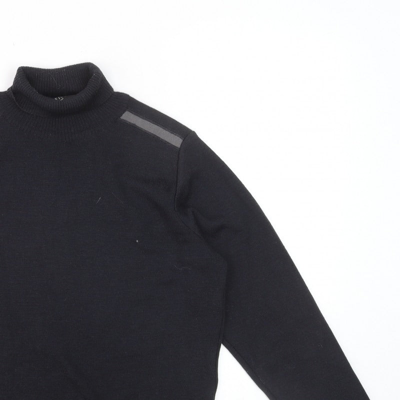 Additional view of Reiss Men's Black Roll Neck Slim Fit Knit Jumper, size S