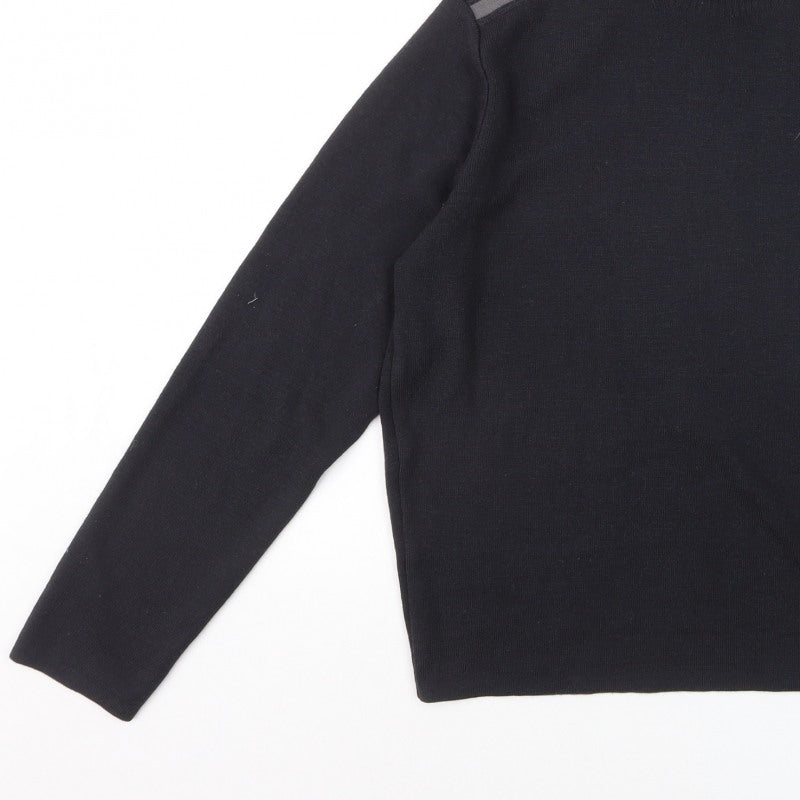 Additional view of Reiss Men's Black Roll Neck Slim Fit Knit Jumper, size S
