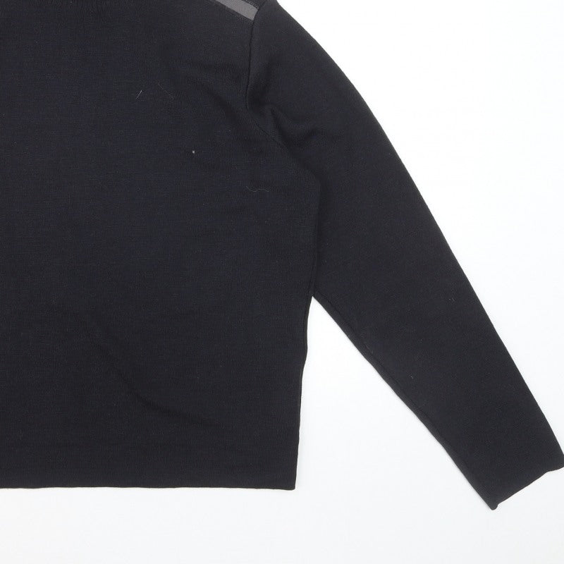 Additional view of Reiss Men's Black Roll Neck Slim Fit Knit Jumper, size S