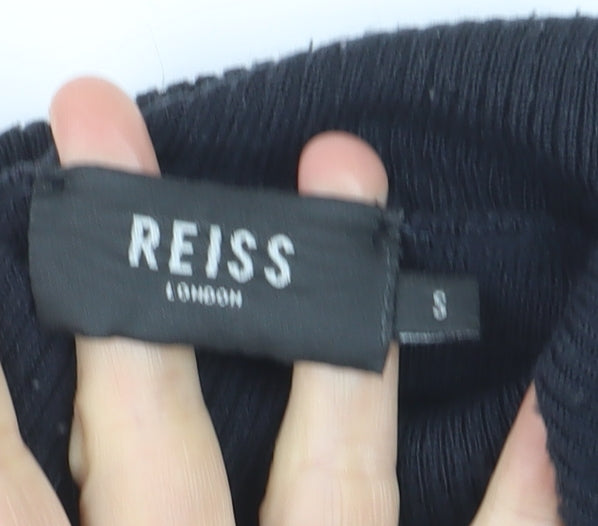 Additional view of Reiss Men's Black Roll Neck Slim Fit Knit Jumper, size S