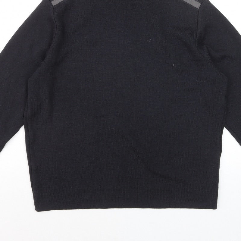 Additional view of Reiss Men's Black Roll Neck Slim Fit Knit Jumper, size S