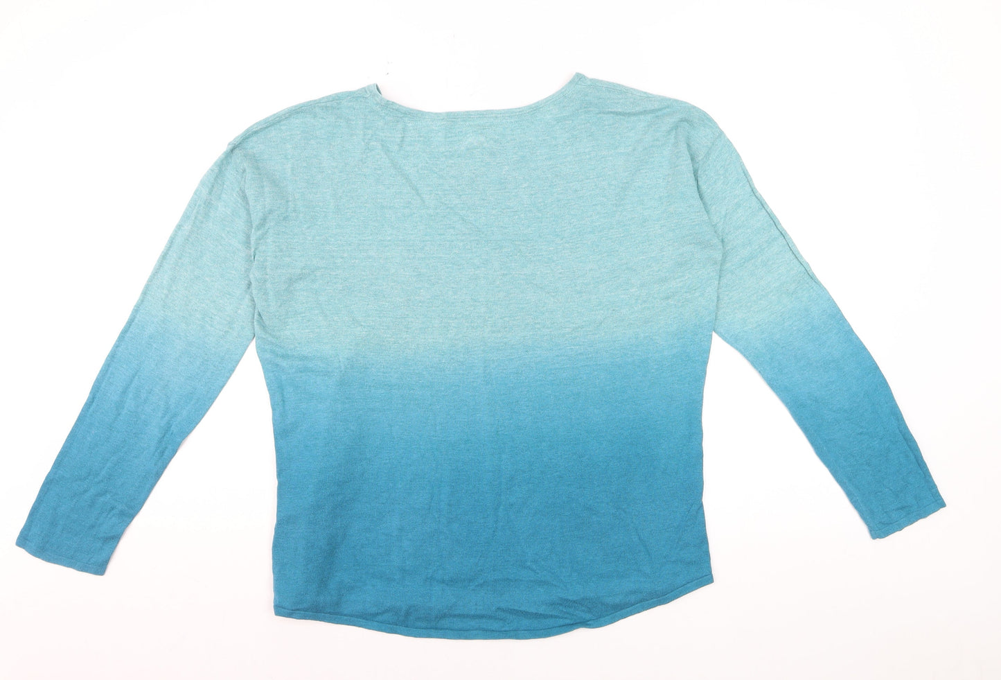 Fat Face Womens Blue Long Sleeve Cotton Jersey T-Shirt Size 12