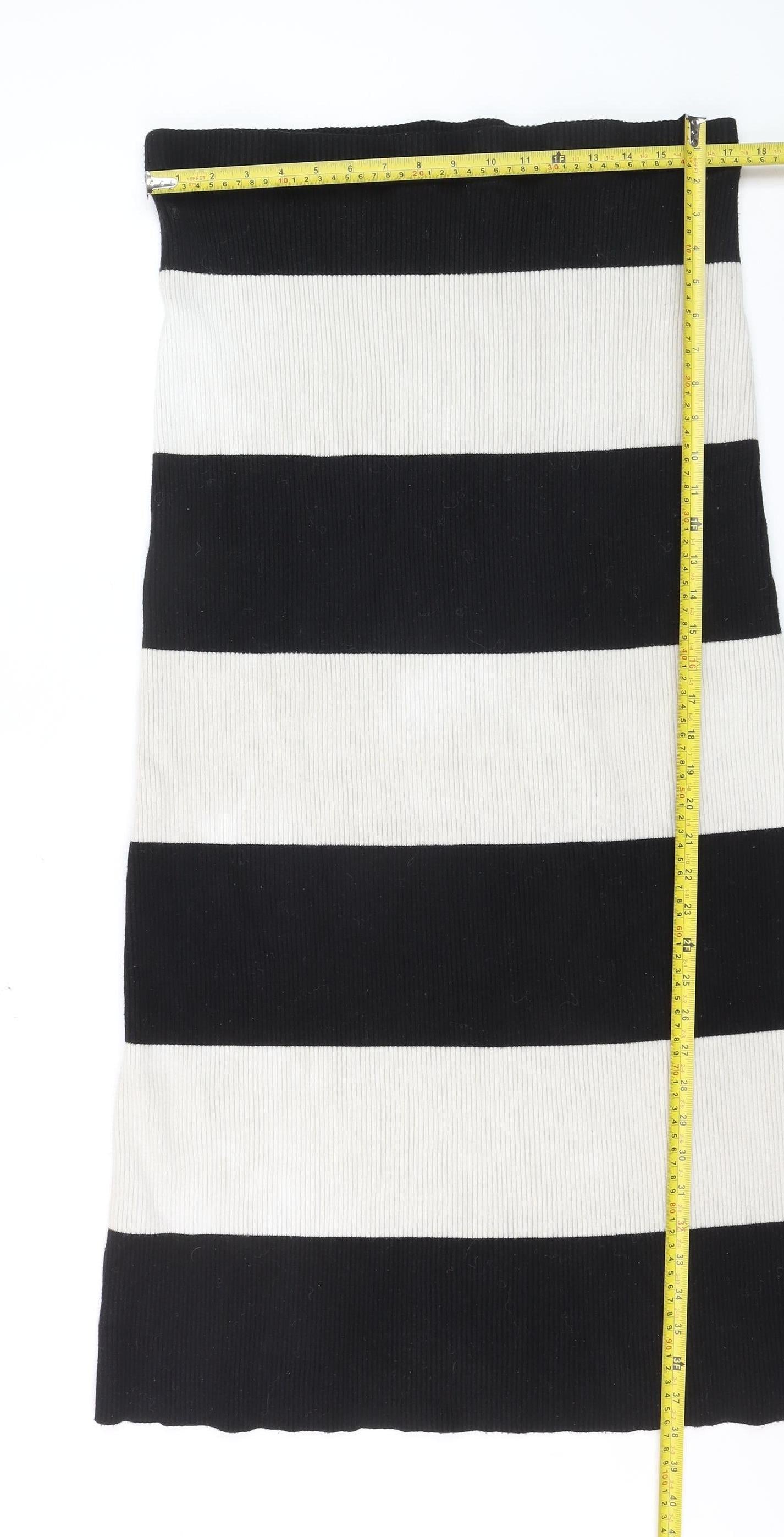 4th & Reckless Women’s Black White Striped Knit Pencil Skirt Size 18