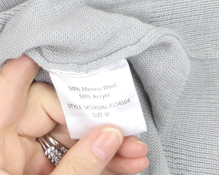 Bar Harbour Men’s Grey V-Neck Sleeveless Merino Wool Blend Vest M