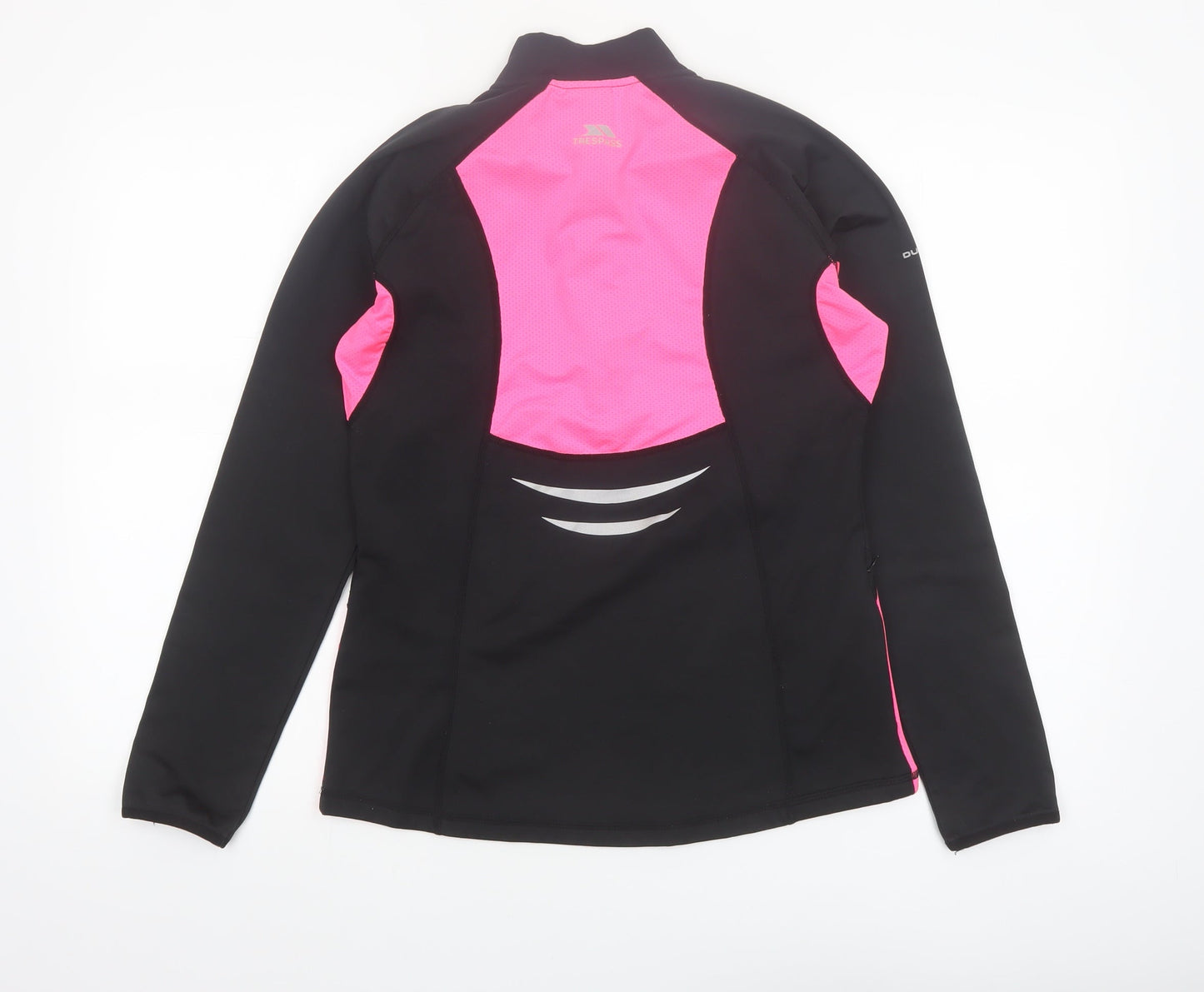 Trespass Womens Black Pink 1/4 Zip Long Sleeve Active Pullover UK 12