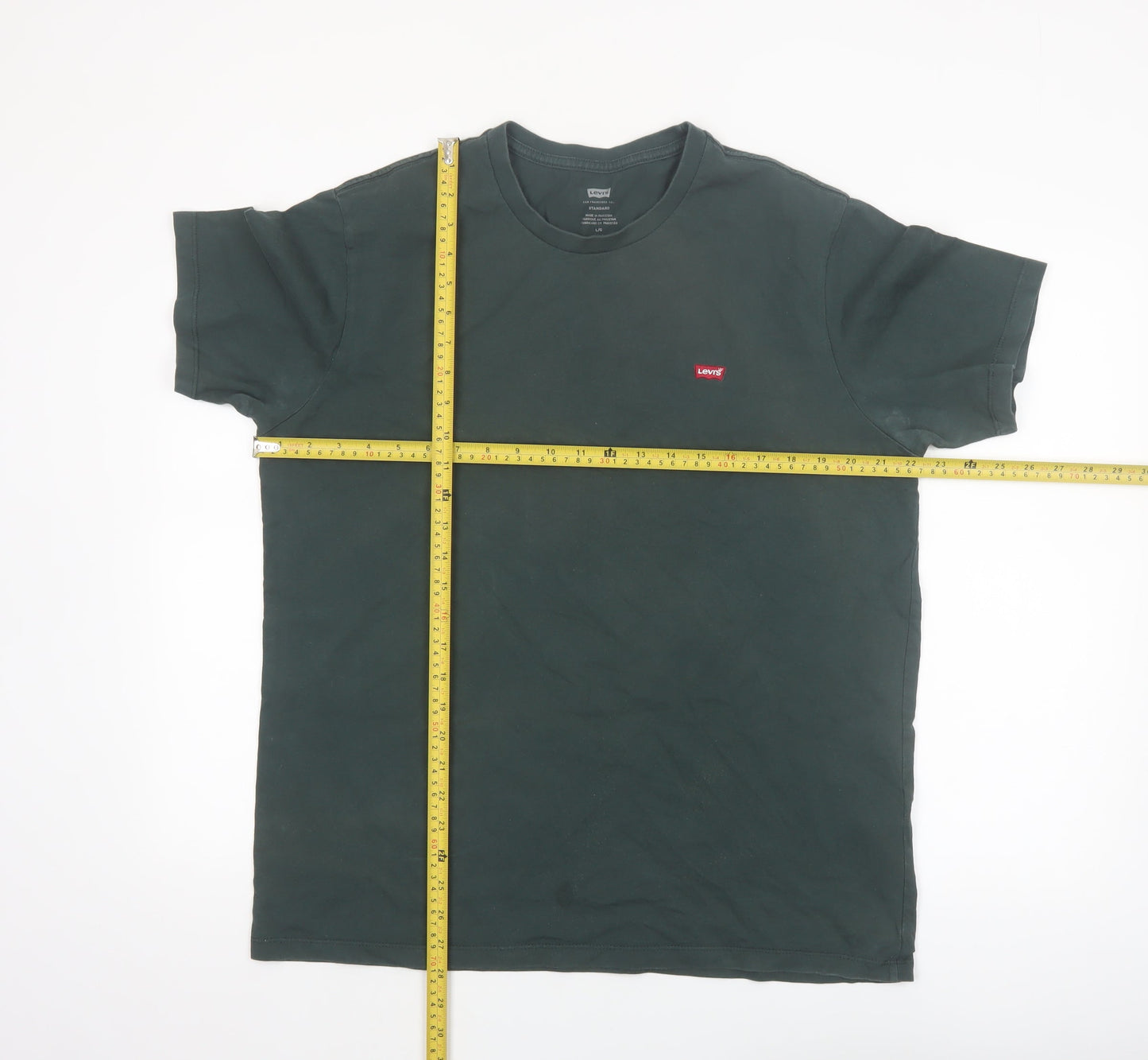 Levi's Men's Green Crew Neck Cotton T-Shirt Size L Regular Fit