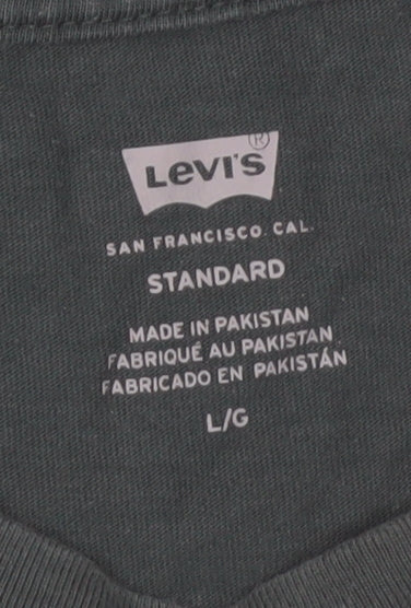 Levi's Men's Green Crew Neck Cotton T-Shirt Size L Regular Fit