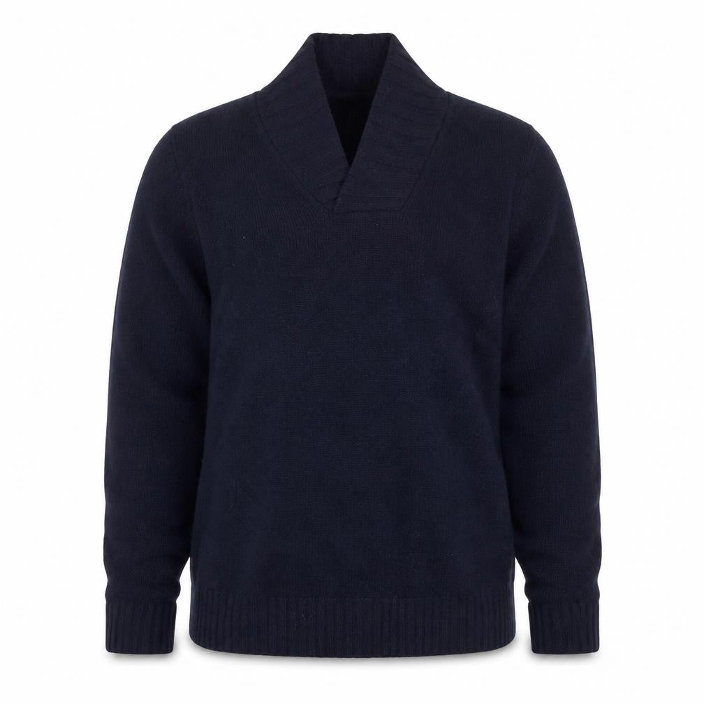 Boden Men's Blue Lambswool Shawl Neck Jumper Size L