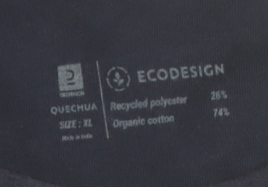 Quechua Men's Navy Blue Graphic Mountain Print T-Shirt XL