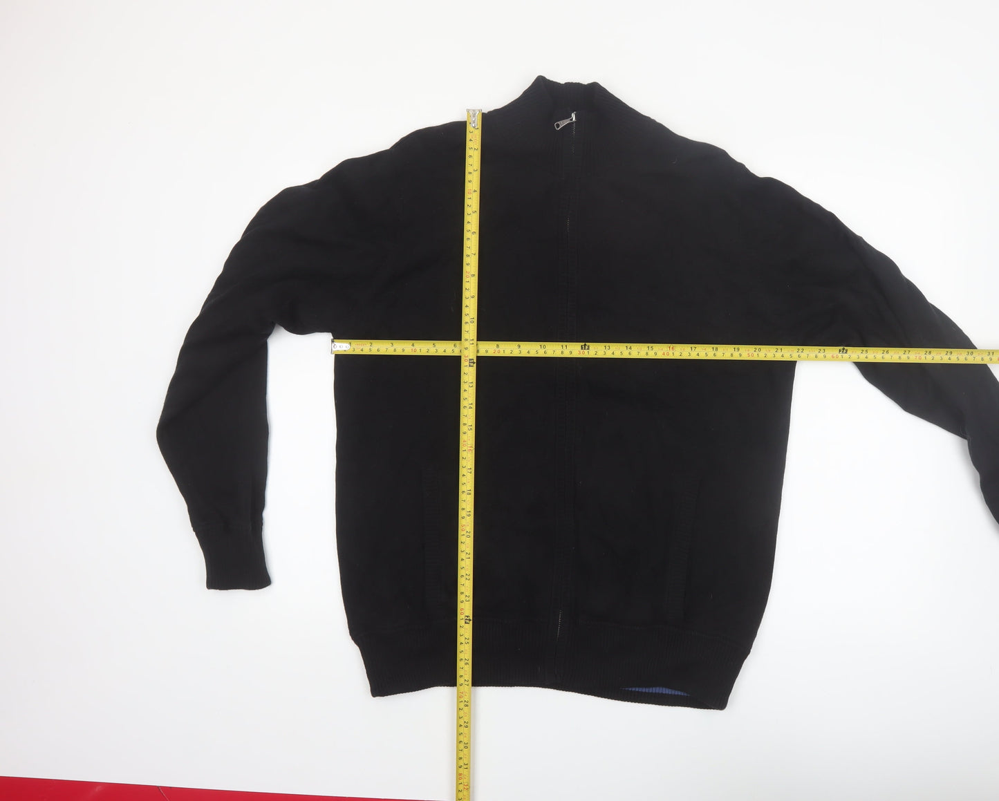Marks and Spencer Blue Harbour Men's Black Full Zip Cotton Jumper L