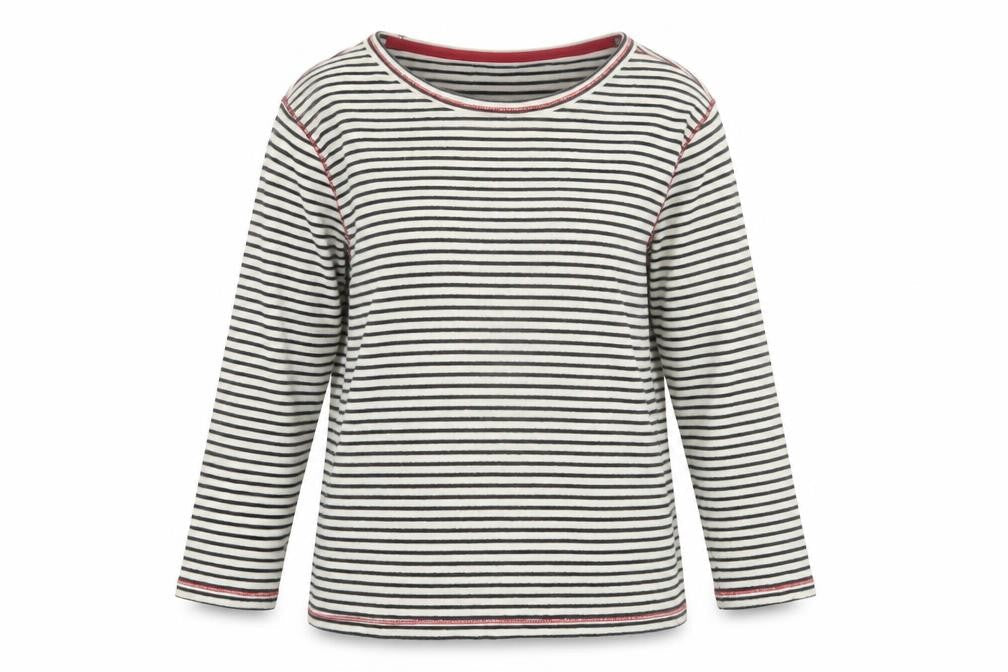 Seen Worn Kept Women's White Striped Long Sleeve Cotton T-Shirt UK 10