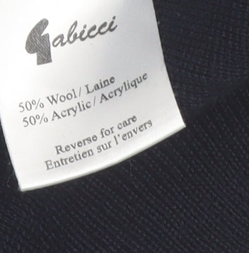 Gabicci Men's Black Wool Blend V-Neck Pullover Jumper L