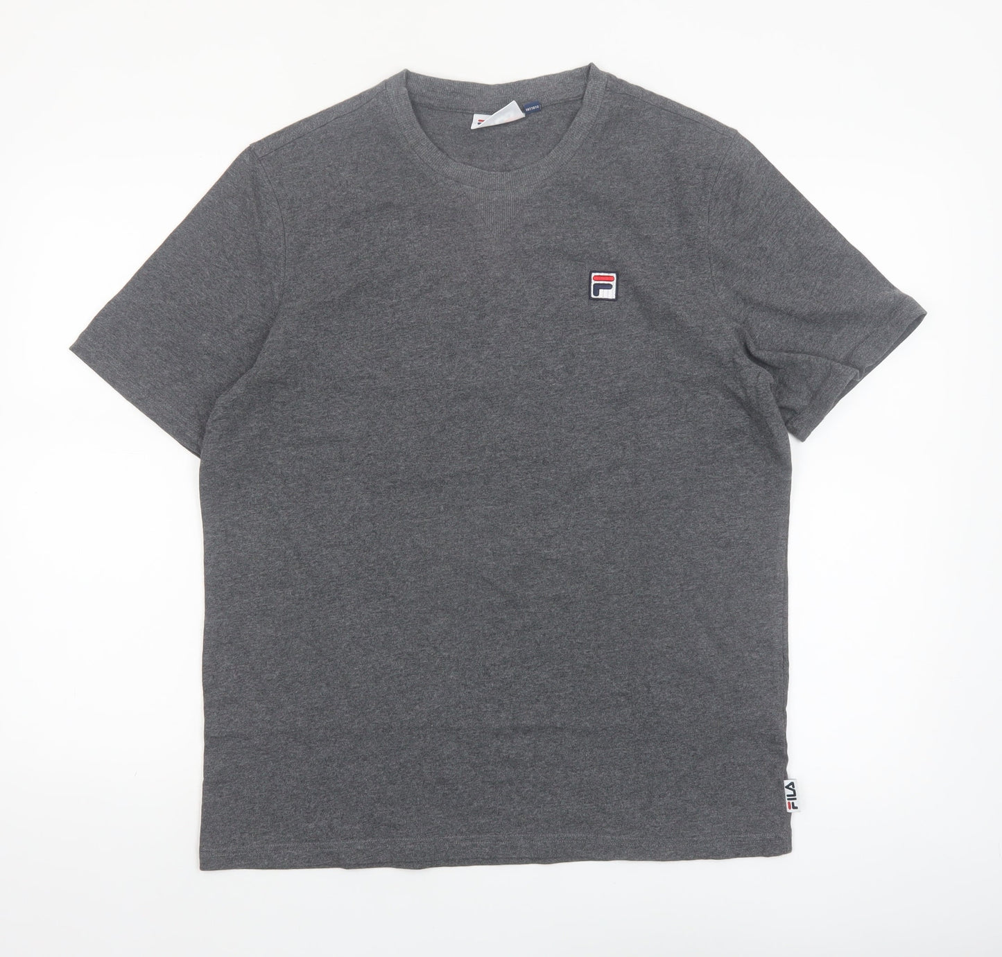 Fila Men’s Grey Cotton Crew Neck Short Sleeve T-Shirt M