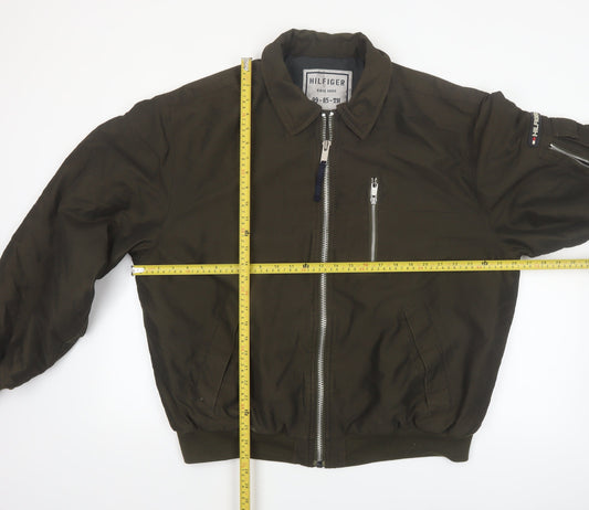 Tommy Hilfiger Men's Green Bomber Jacket XL Military Style