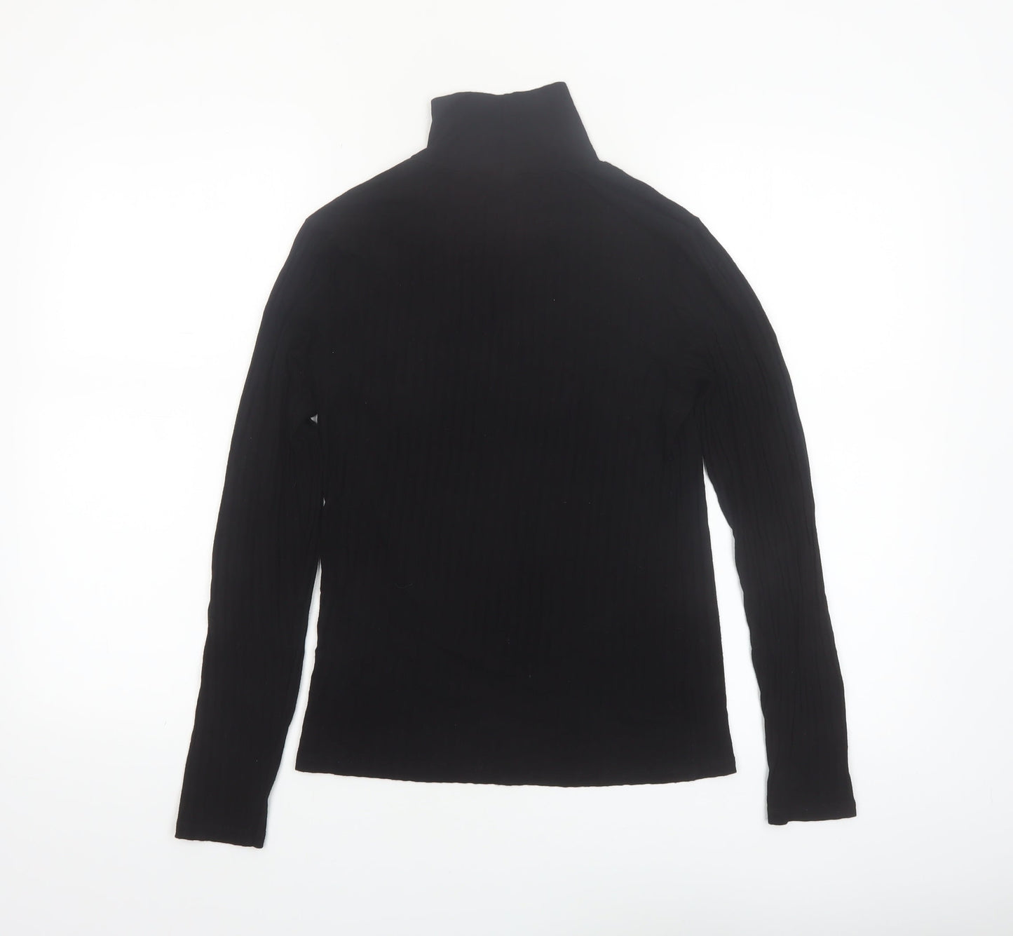 Tif Tiffy Women's Black Roll Neck Long Sleeve Slim Fit Top Size L