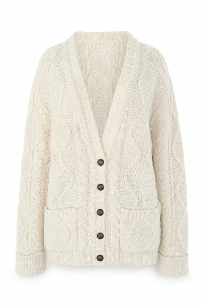 Topshop Tall Women’s Ivory Chunky-Knit Cardigan Size 12