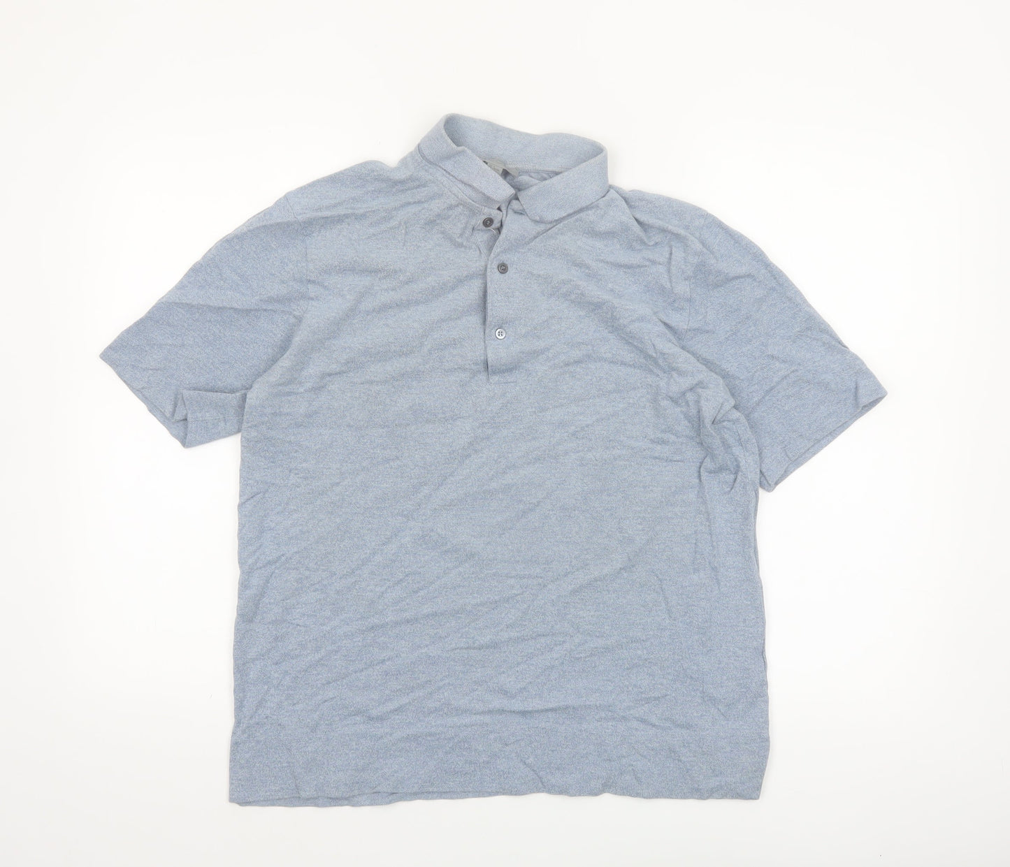 COS Men’s Grey Cotton Polo Shirt Size M Short Sleeve