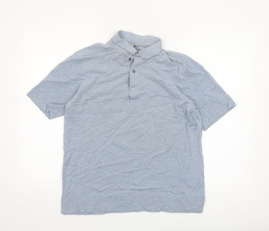 COS Men’s Grey Cotton Polo Shirt Size M Short Sleeve