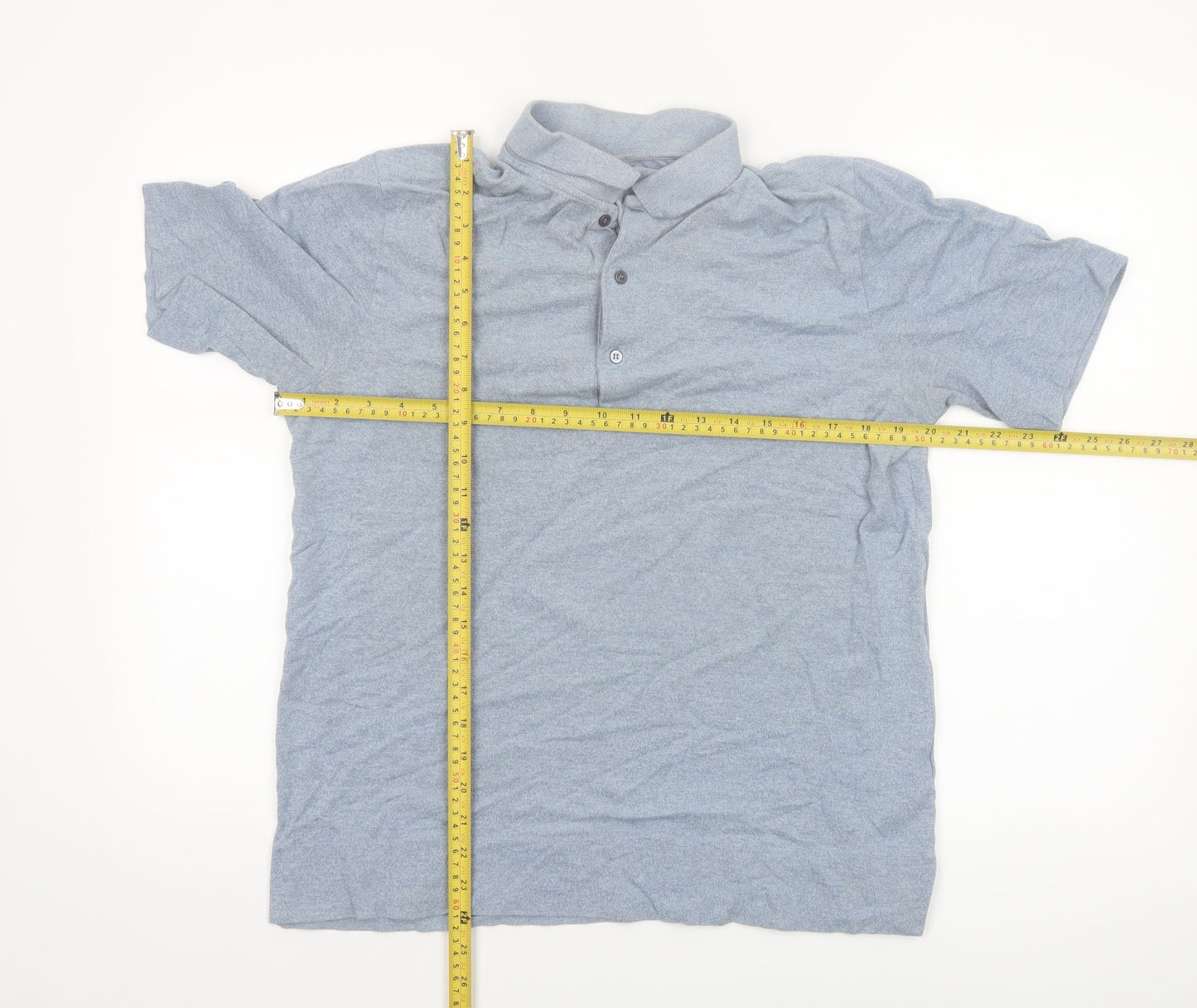 COS Men’s Grey Cotton Polo Shirt Size M Short Sleeve
