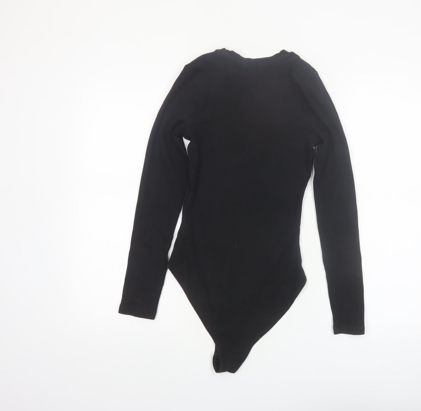 New Look Women's Black Cotton Long Sleeve Bodysuit Size 10