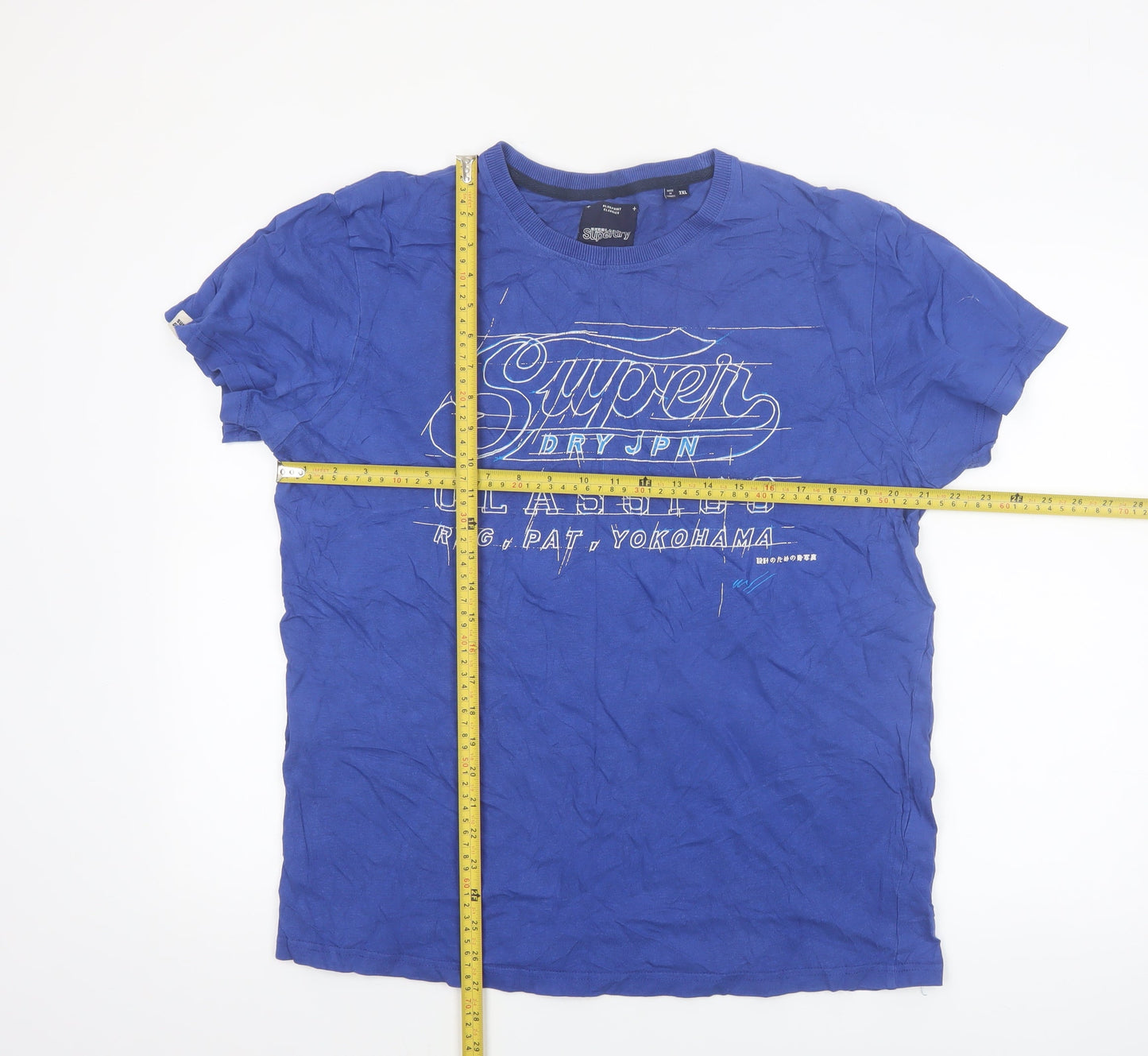 Superdry Men's Blue Graphic Print 2XL Classic Crew Neck T-Shirt