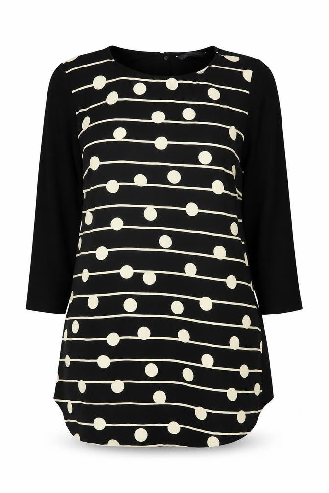 Marks & Spencer Women’s Black Polka Dot Tunic Blouse Size 10