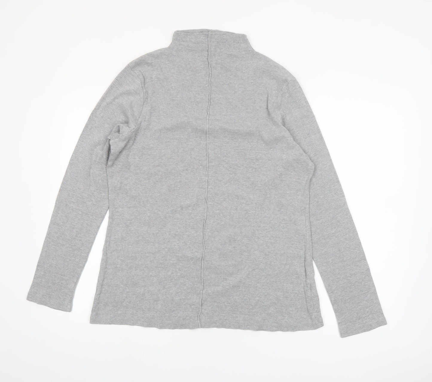 Next Women’s Grey Long Sleeve Roll Neck Cotton Jersey Top Size 22