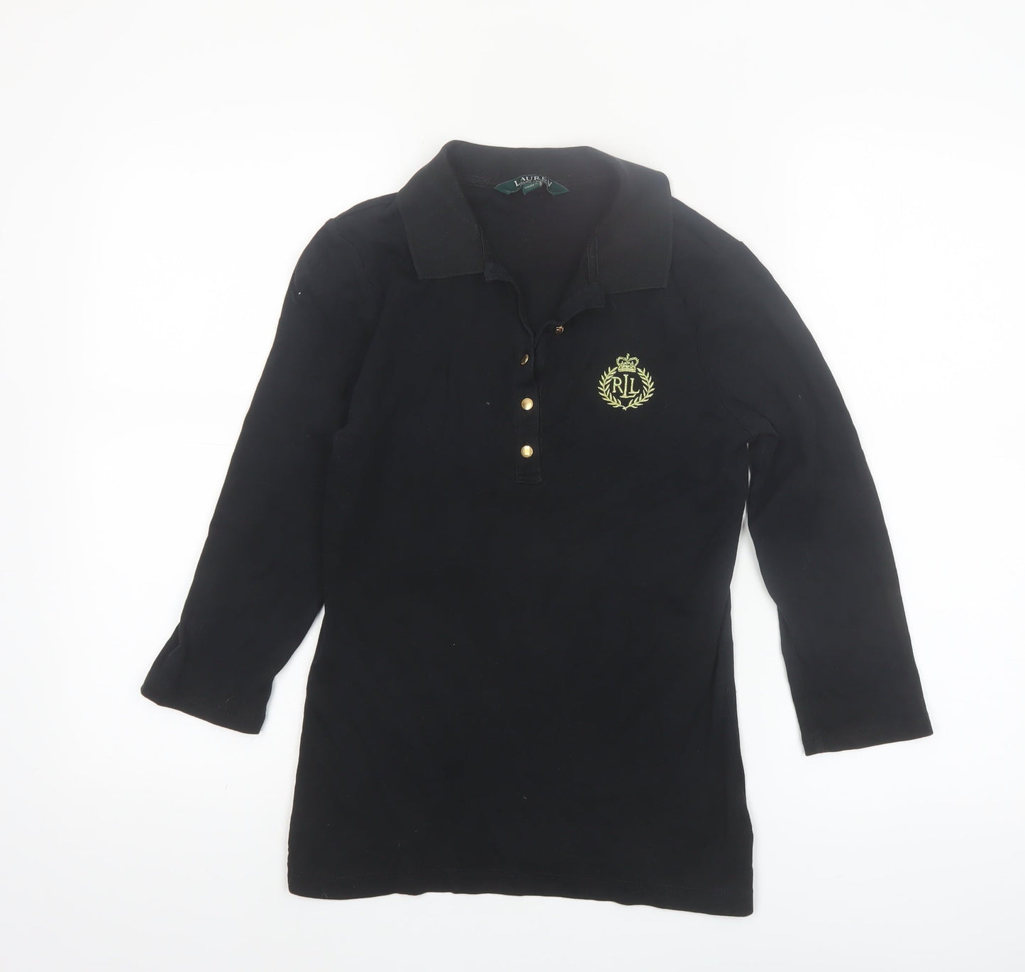 Ralph Lauren Women’s Black Long Sleeve Polo Shirt Size S