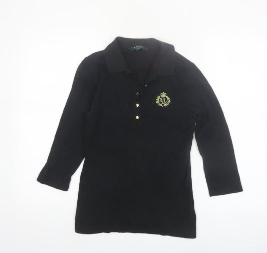 Ralph Lauren Women’s Black Long Sleeve Polo Shirt Size S