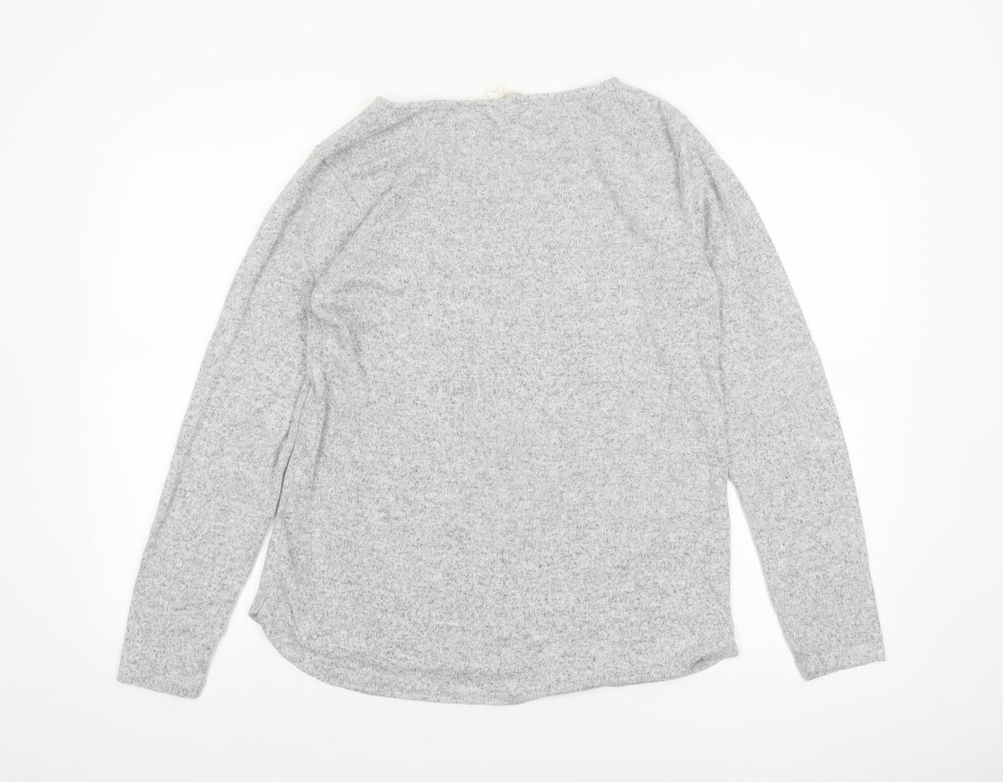 H&M Women's Grey Basic Long Sleeve Stretch Jersey Top Size S