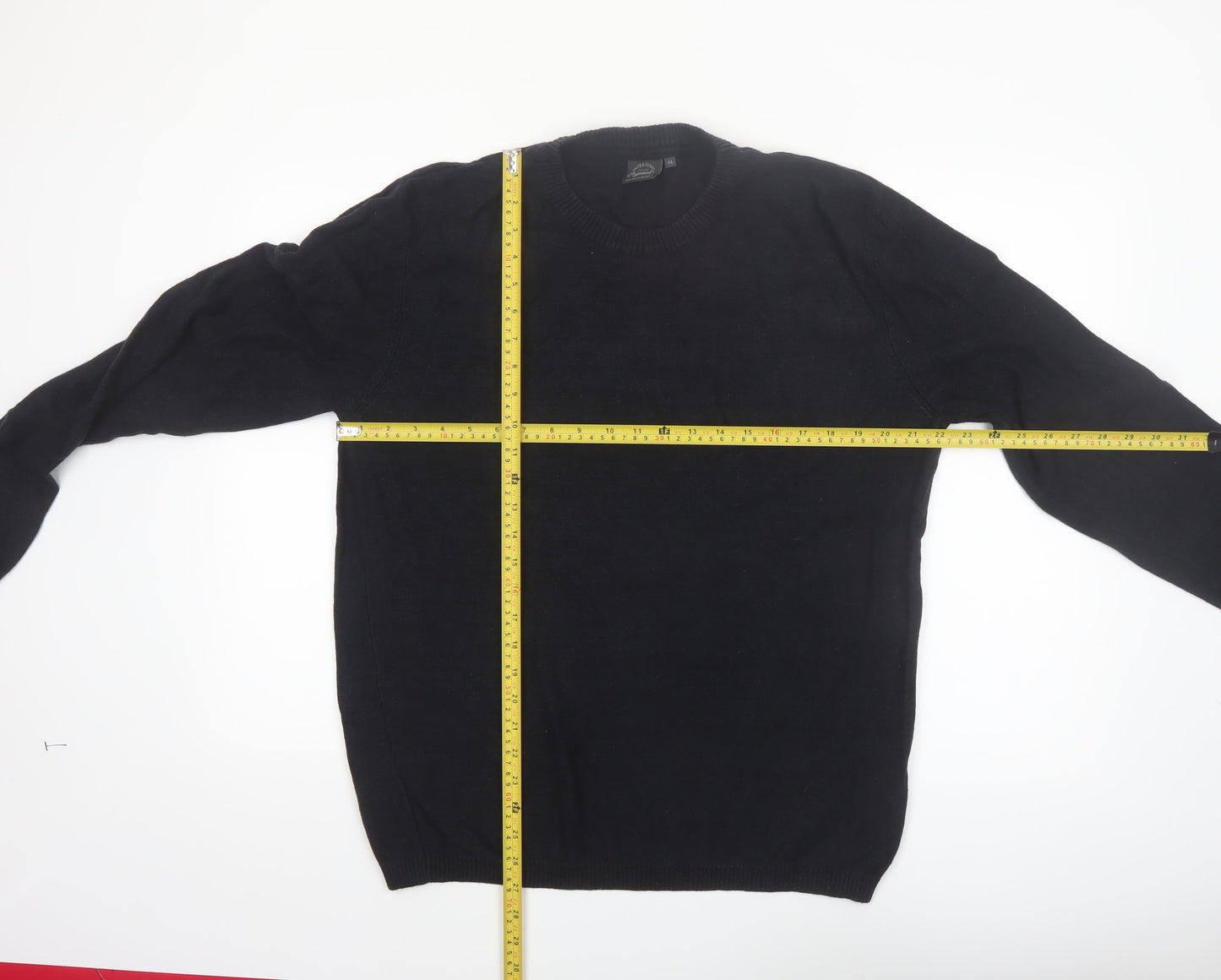 Jack & Jones Men's Black XL Cotton Crew Neck Jumper