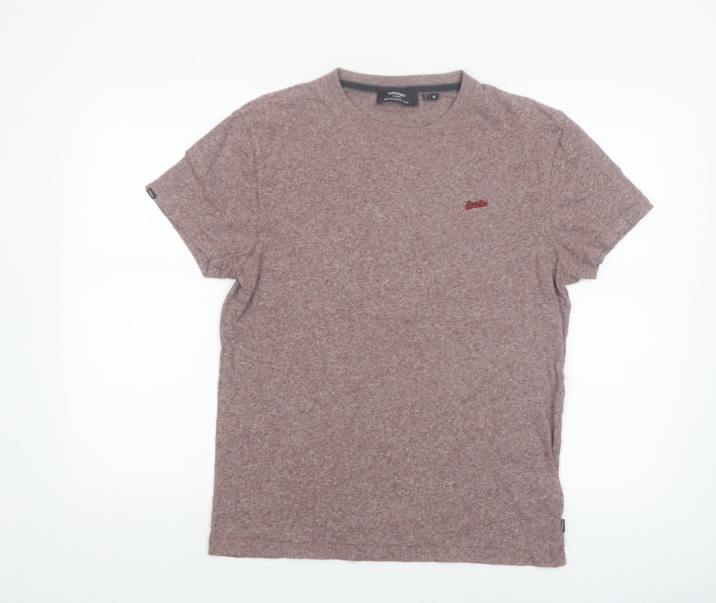 Superdry Men’s Brown Marl Crew Neck Organic Cotton T-Shirt Size M