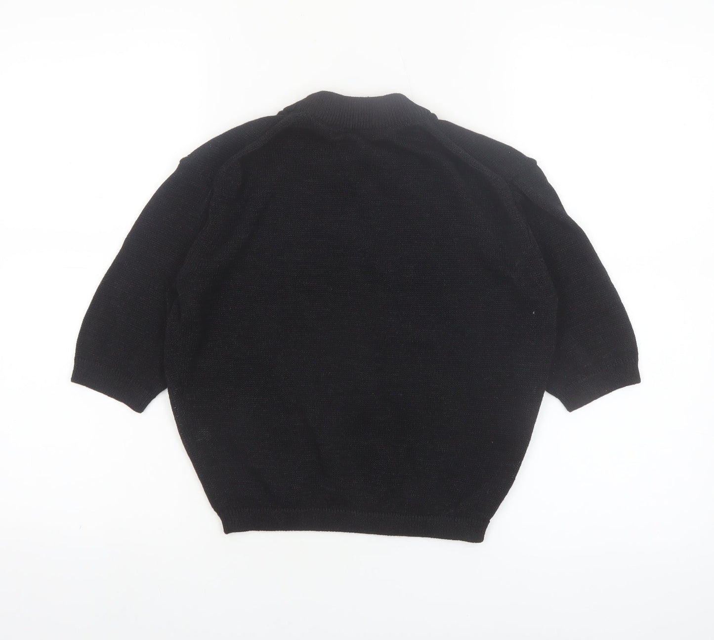 Uniqlo Women Black XS Basic Knit 3/4 Sleeve Crew Neck Top