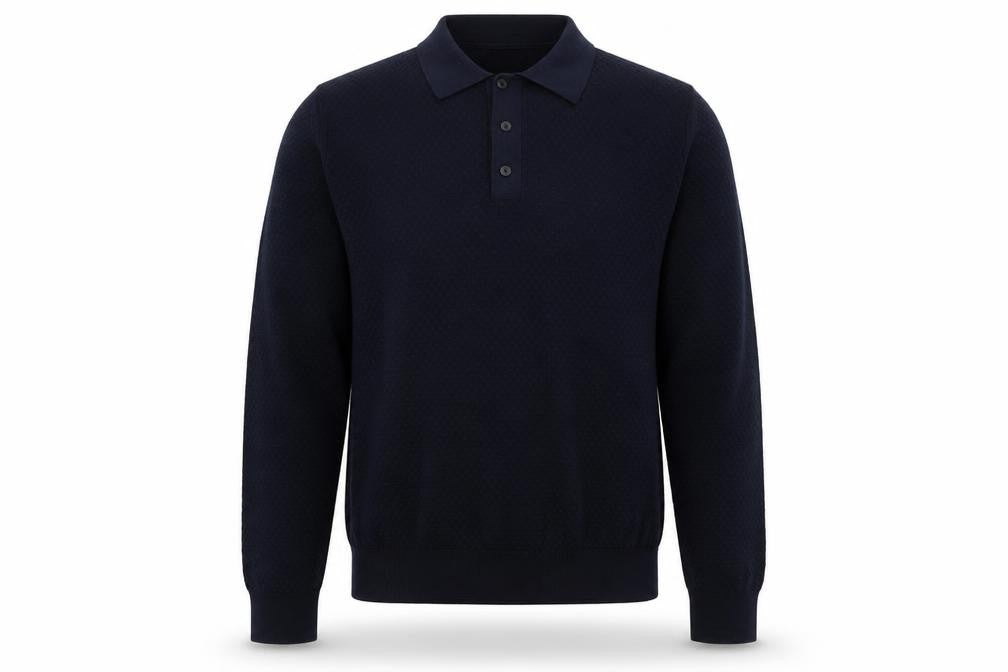 Marks & Spencer Men's Black Cotton Modal Collared Pullover Jumper M