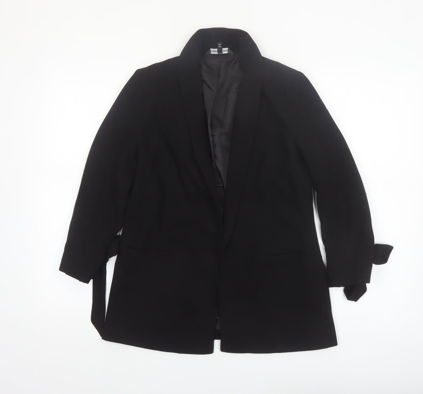 Next Women's Black Shawl Lapel Belted Blazer Jacket Size 8