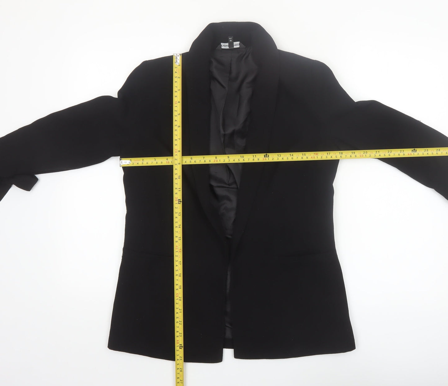 Next Women's Black Shawl Lapel Belted Blazer Jacket Size 8