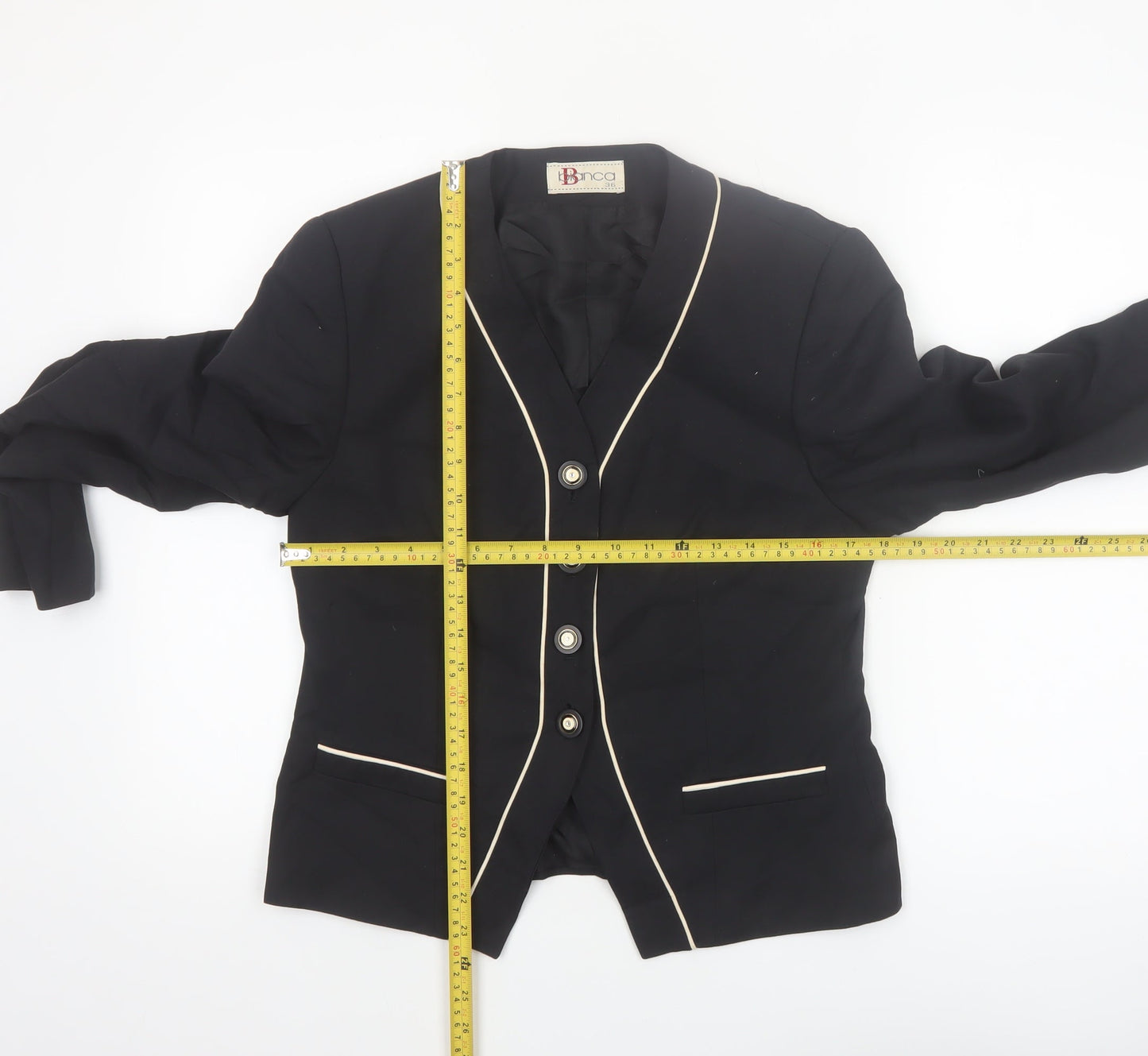 Bianca Women's Black Size 8 Shawl Collar Tailored Blazer Jacket