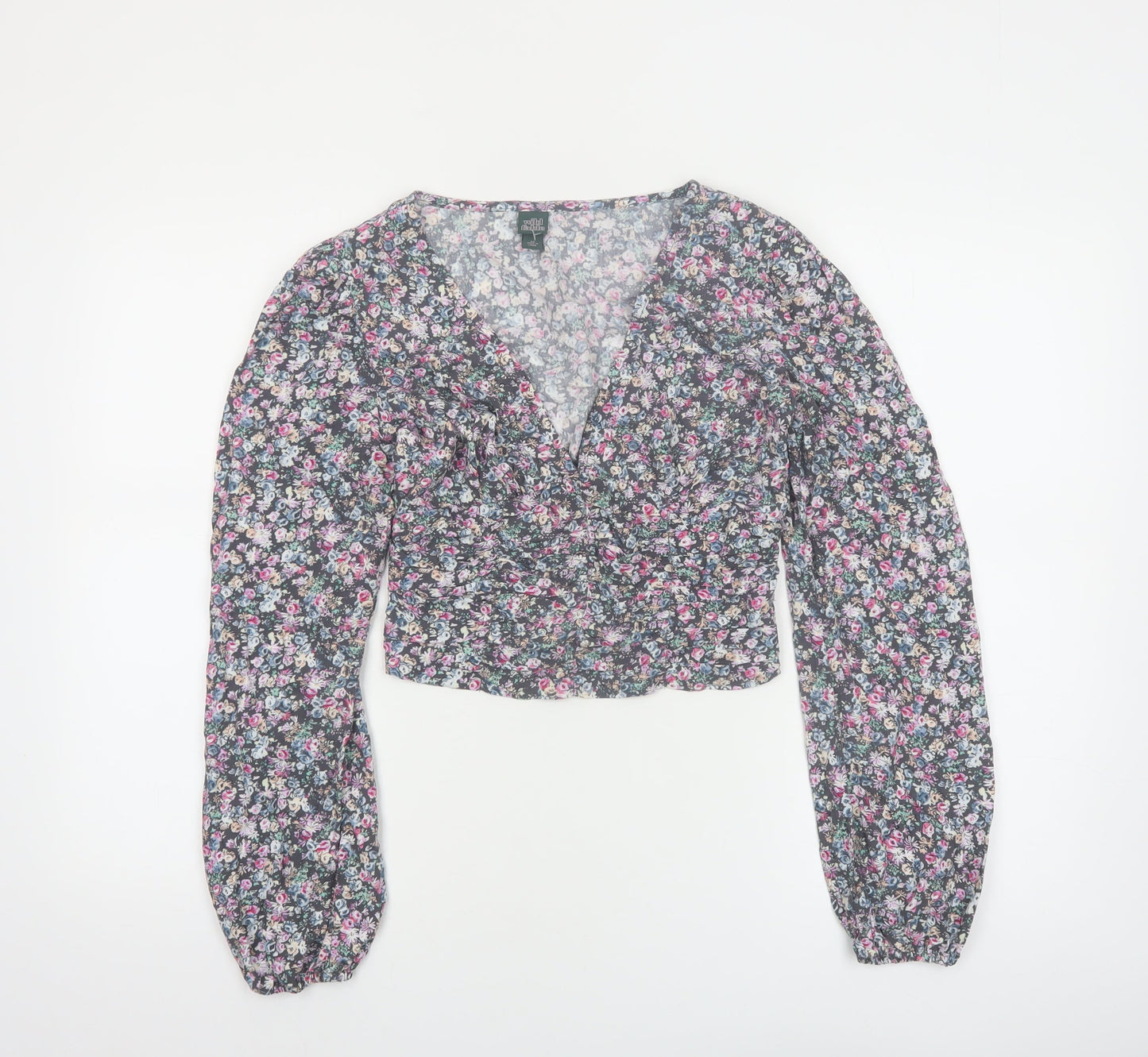 Wild Fable Women’s Multicoloured Floral Cropped Blouse XS