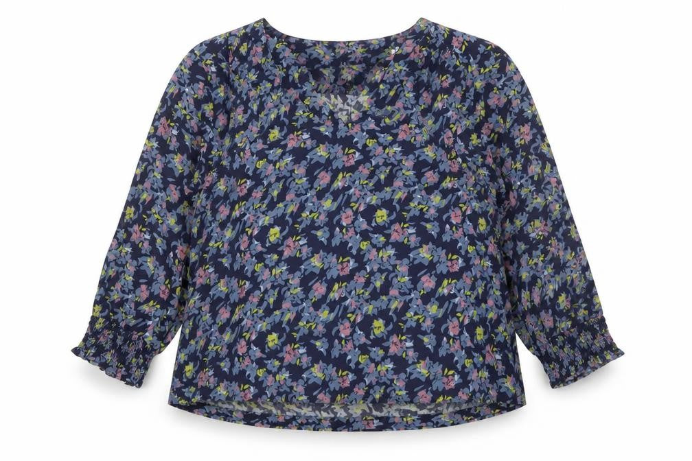 White Stuff Women's Blue Floral Viscose Tunic Blouse UK 10