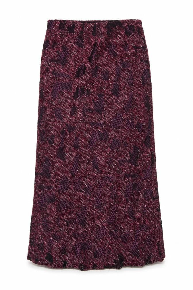 Minuet Womens Purple A-Line Midi Tweed Skirt Size 12