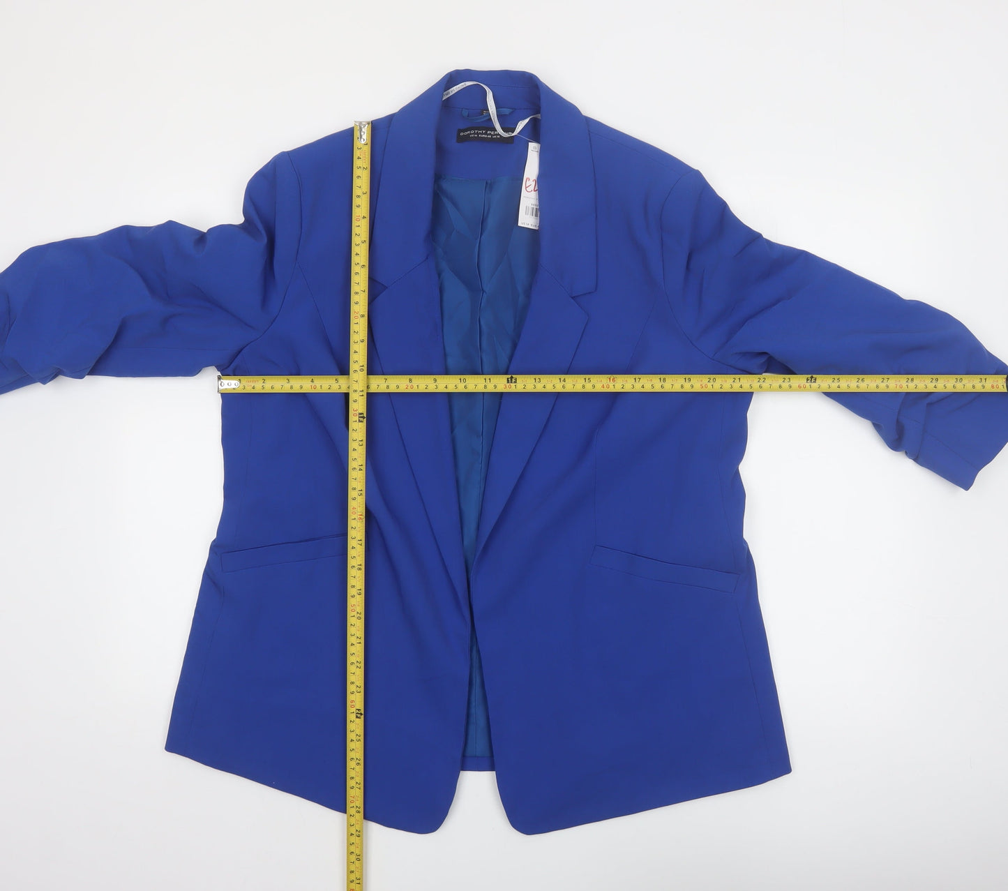 Dorothy Perkins Women’s Blue Regular Fit Blazer UK 18 Notch Lapel Jacket