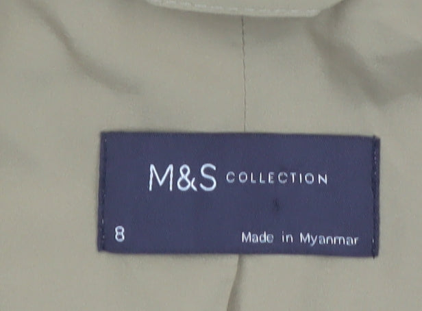 Marks and Spencer Women Beige Size 8 Tailored Two-Button Blazer