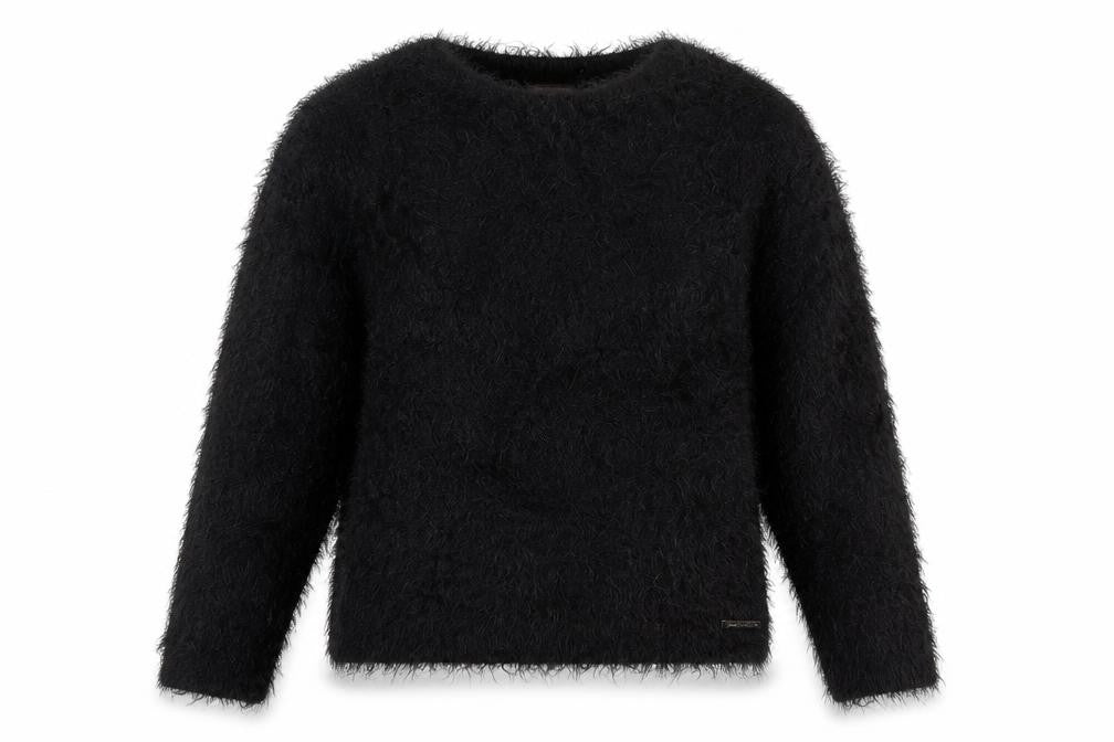 Adolfo Dominguez Women’s Black Fluffy Pullover Jumper Size S